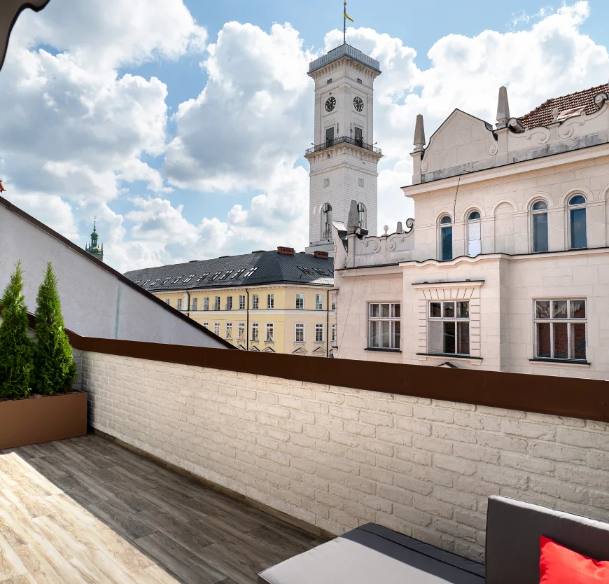 Book Superior Terrace room in a hotel in the center of Lviv photo Market Square Lviv 5