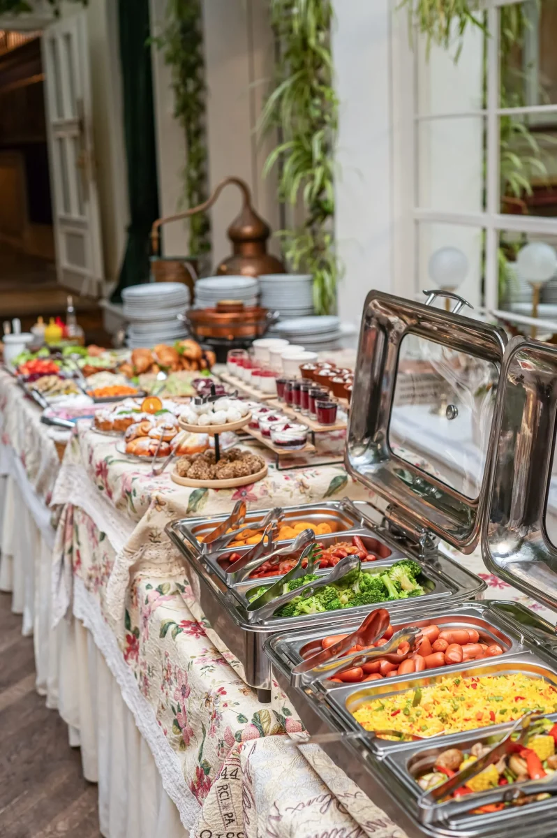 The breakfast buffet